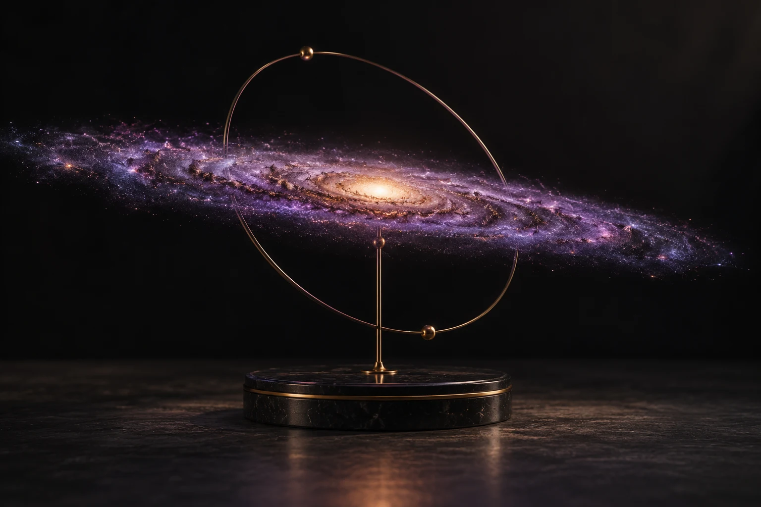 Maqueta artística de un disco galáctico casi de canto; no es NGC 1827 ni una fotografía de Hubble.