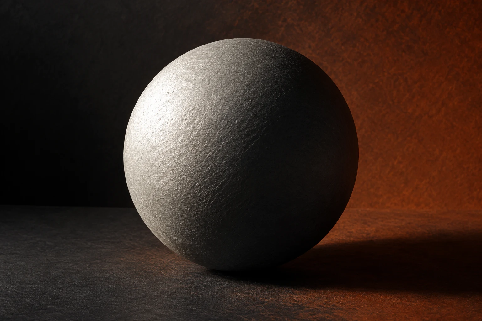 Ilustración IA de una esfera de papel parcialmente iluminada; no es un mapa lunar, una fotografía astronómica ni una fase calculada.