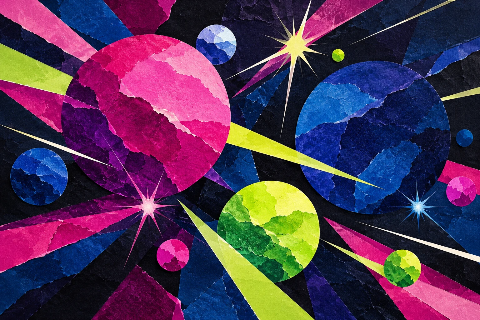 Collage IA de esferas y luz estelar completamente imaginarios, sin escala, sistema observado, agua detectada o vida extraterrestre representada.